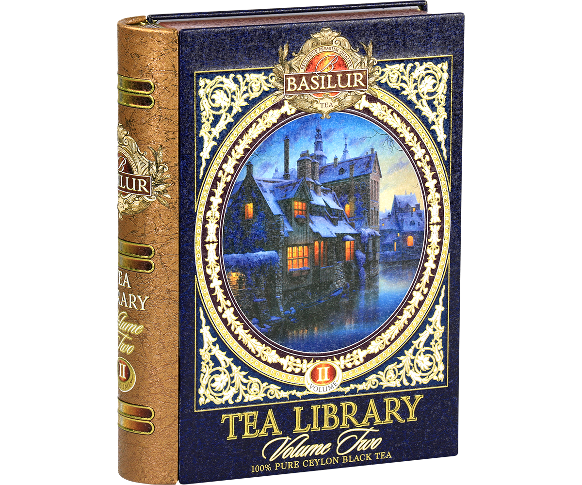 Puszka Basilur Tea Library vol. II – herbata cejlońska w ozdobnym opakowaniu.
