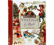 Herbata Basilur Vintage Style w puszce książce, edycja świąteczna w stylu retro.
