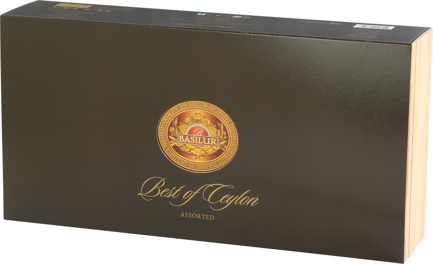 Drewniane pudełko z herbatami Basilur Three Mini Maps – elegancki zestaw prezentowy.