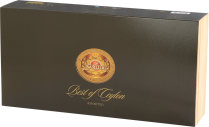 Drewniane pudełko z herbatami Basilur Three Mini Maps – elegancki zestaw prezentowy.