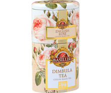 Puszka Basilur English Rose & Dimbula z motywem róż.