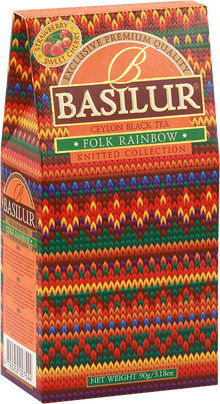 Zestaw herbaty Basilur Folk Rainbow z opakowaniem wewnętrznym Basilur News.