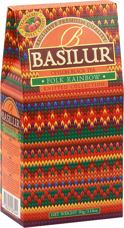 Zestaw herbaty Basilur Folk Rainbow z opakowaniem wewnętrznym Basilur News.