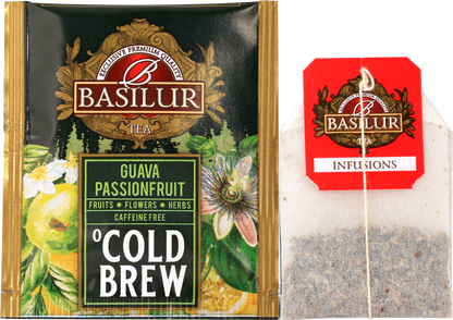 Koperta z torebką herbaty Basilur Guava Passionfruit.