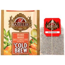 Koperta z torebką herbaty basilur orange mango.