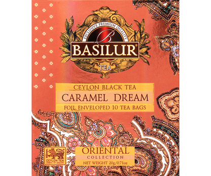 Herbata Basilur Caramel Dream z kolekcji Oriental – eleganckie opakowanie w stylu orientalnym