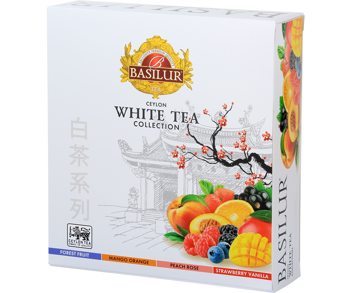 Herbata Basilur White Tea Collection – ekskluzywny zestaw białych herbat owocowych z Cejlonu.