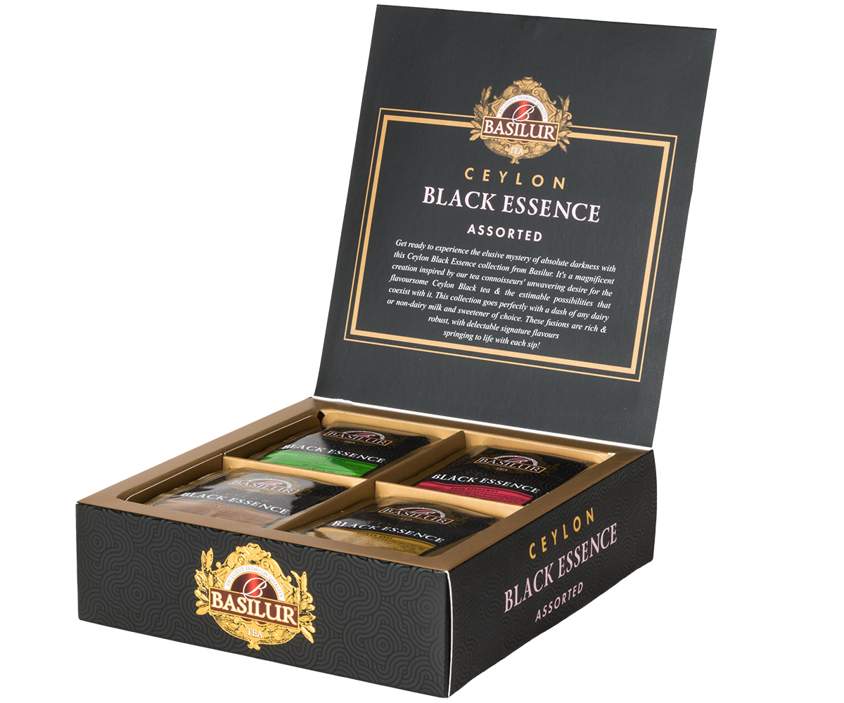Zestaw herbat Basilur Black Essence – czarne herbaty cejlońskie w eleganckim pudełku.