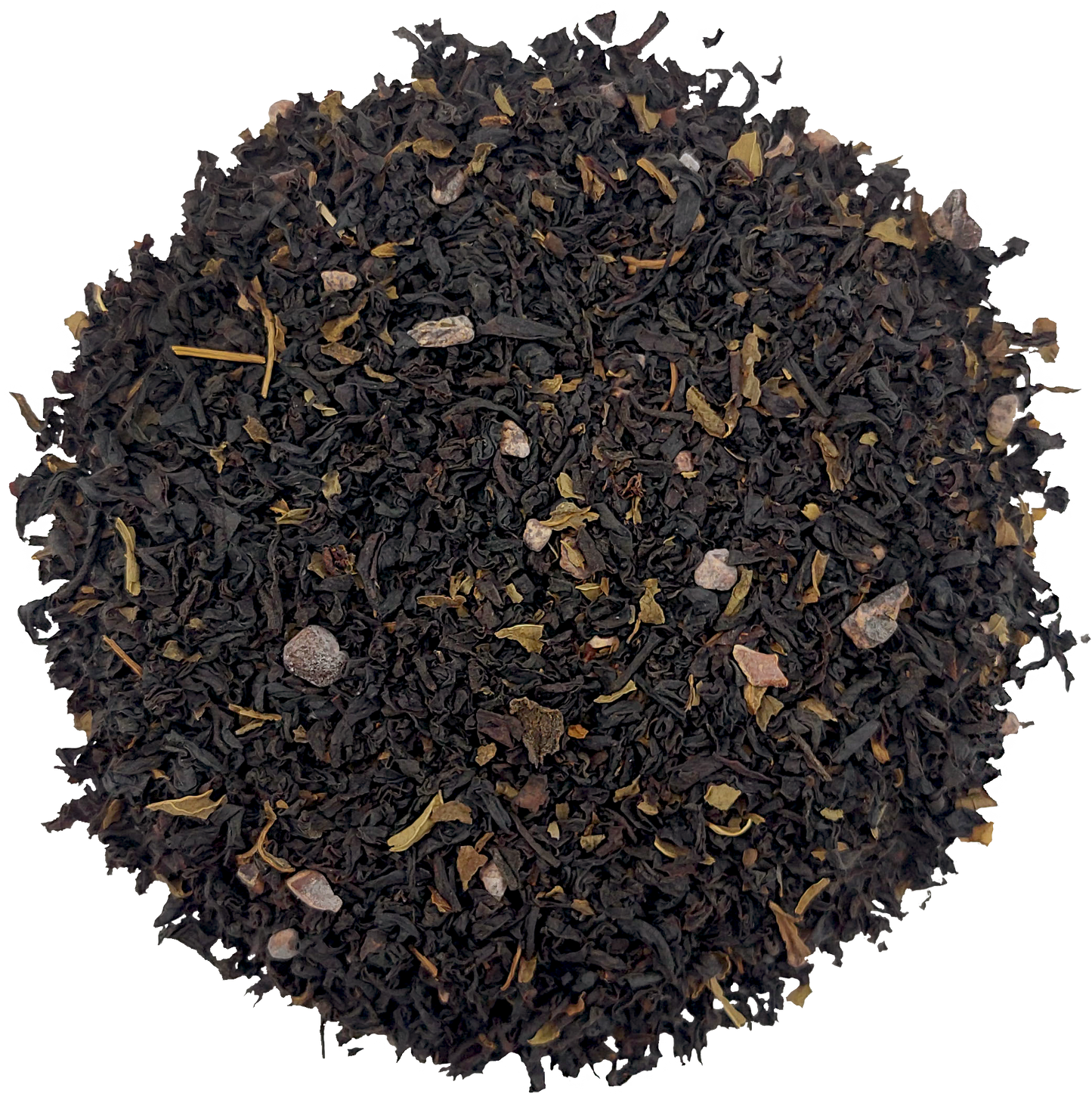 Suszone liście czarnej herbaty Basilur z dodatkiem mięty i nutą czekoladową.