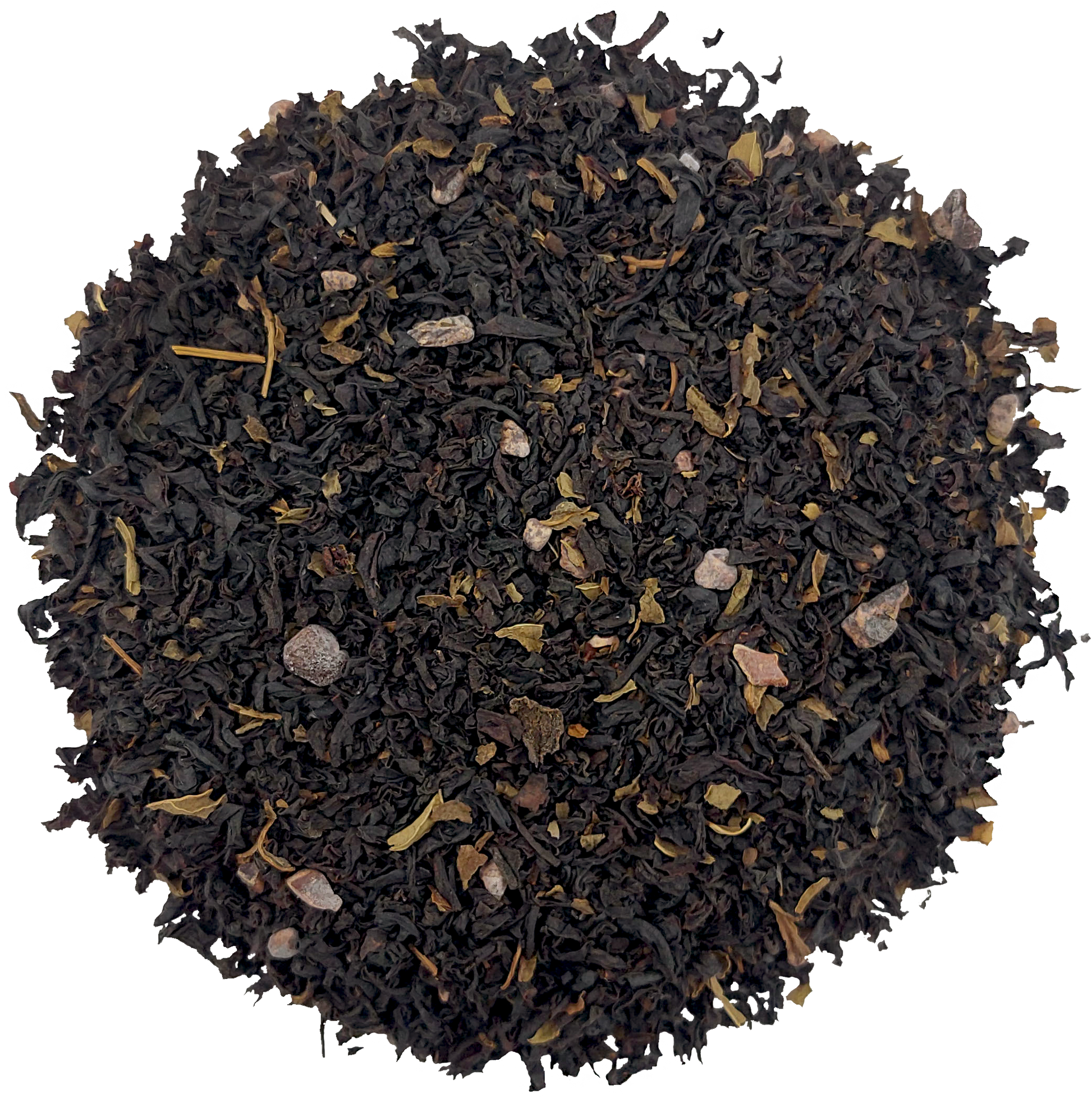 Suszone liście czarnej herbaty Basilur z dodatkiem mięty i nutą czekoladową.