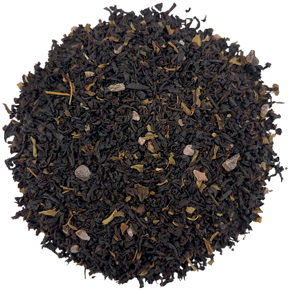 Suszone liście czarnej herbaty Basilur z dodatkiem mięty i nutą czekoladową.