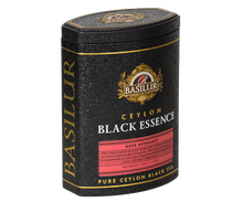 Herbata Basilur Black Essence Rose Bergamot widoczna z boku – aromatyczna herbata premium.