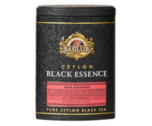 Elegancka puszka Basilur Black Essence Rose Bergamot – czarna herbata cejlońska z bergamotką i różą.