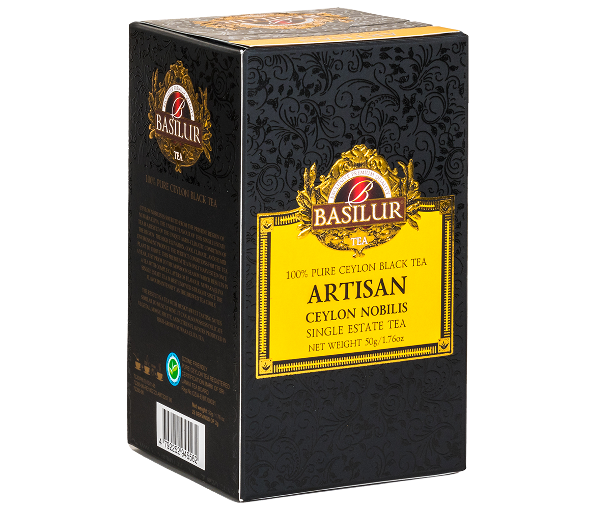 Opakowanie herbaty Basilur Ceylon Nobilis z kolekcji Artisan – czarna herbata cejlońska 50 g.