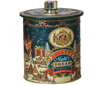 Zimowa puszka z herbatą Basilur Shooting Star – edycja świąteczna.