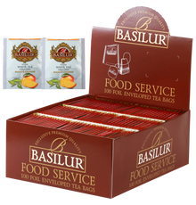 Herbata Basilur Mango Orange 100 x 1,5 g w opakowaniu Food Service, biała herbata z mango i pomarańczą.