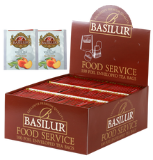 Herbata Basilur Peach Rose 100 x 1,5 g w opakowaniu Food Service, biała herbata z brzoskwinią i różą.