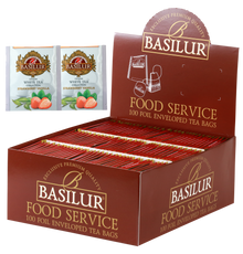 Herbata Basilur Strawberry Vanilla 100 x 1,5 g w opakowaniu Food Service, biała herbata z truskawką i wanilią.