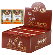 Herbata Basilur Earl Grey Tangerine w opakowaniu Food Service 100 torebek – czarna herbata cejlońska z bergamotką i mandarynką.