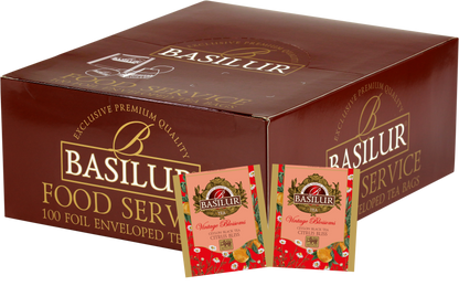 Zestaw Basilur Citrus Bliss 100 x 1,5 g – orzeźwiająca czarna herbata z nutą pomarańczy i cytryny w eleganckim pudełku.