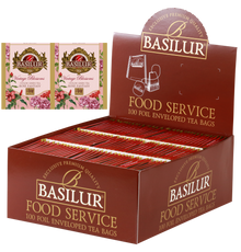 Herbata Basilur Rose Fantasy w opakowaniu Food Service 100 torebek – zielona herbata cejlońska z aromatem róży.