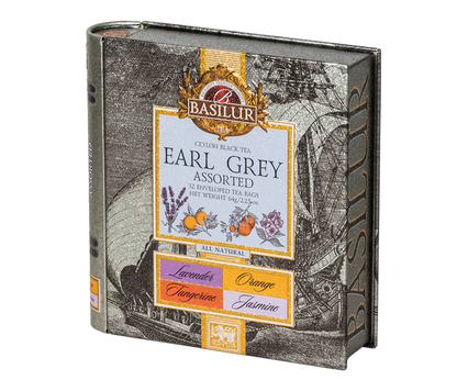 Zestaw herbat Basilur Earl Grey Assorted prezentowany pod kątem – 32 koperty.