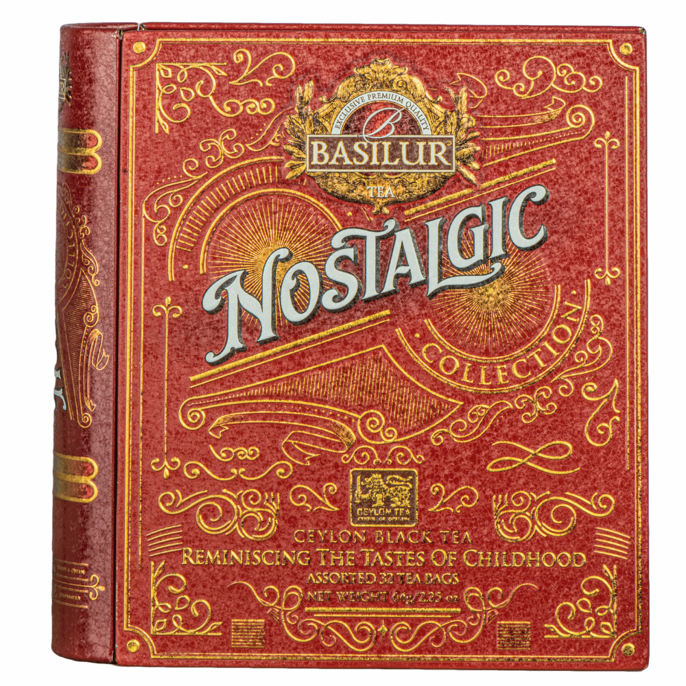Herbata Basilur Nostalgic w eleganckiej puszce książce, czarna herbata cejlońska.