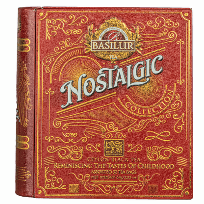 Herbata Basilur Nostalgic w eleganckiej puszce książce, czarna herbata cejlońska.