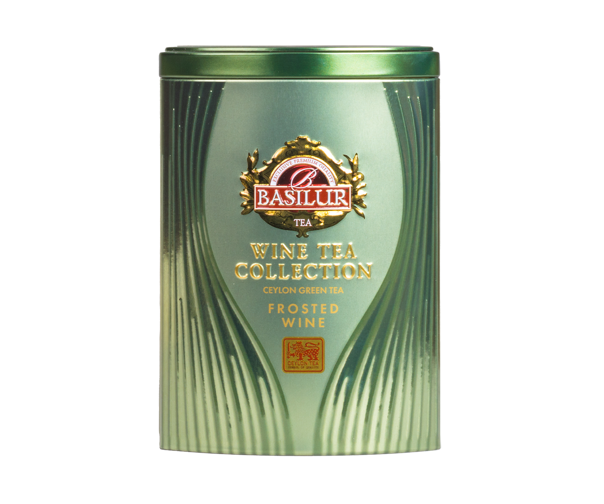 Liściasta herbata Basilur Frosted Wine – zielona herbata Ceylon z dodatkiem owoców.