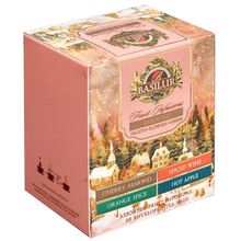 Pudełko zestawu herbat owocowych Basilur Fruit Infusions w wersji z 10 kopertami