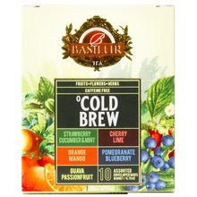 Zestaw herbat Basilur Cold Brew z pięcioma orzeźwiającymi smakami do zaparzania na zimno.