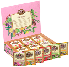 Zestaw Basilur Fruit Infusions vol. II z różnymi smakami owocowych herbat.