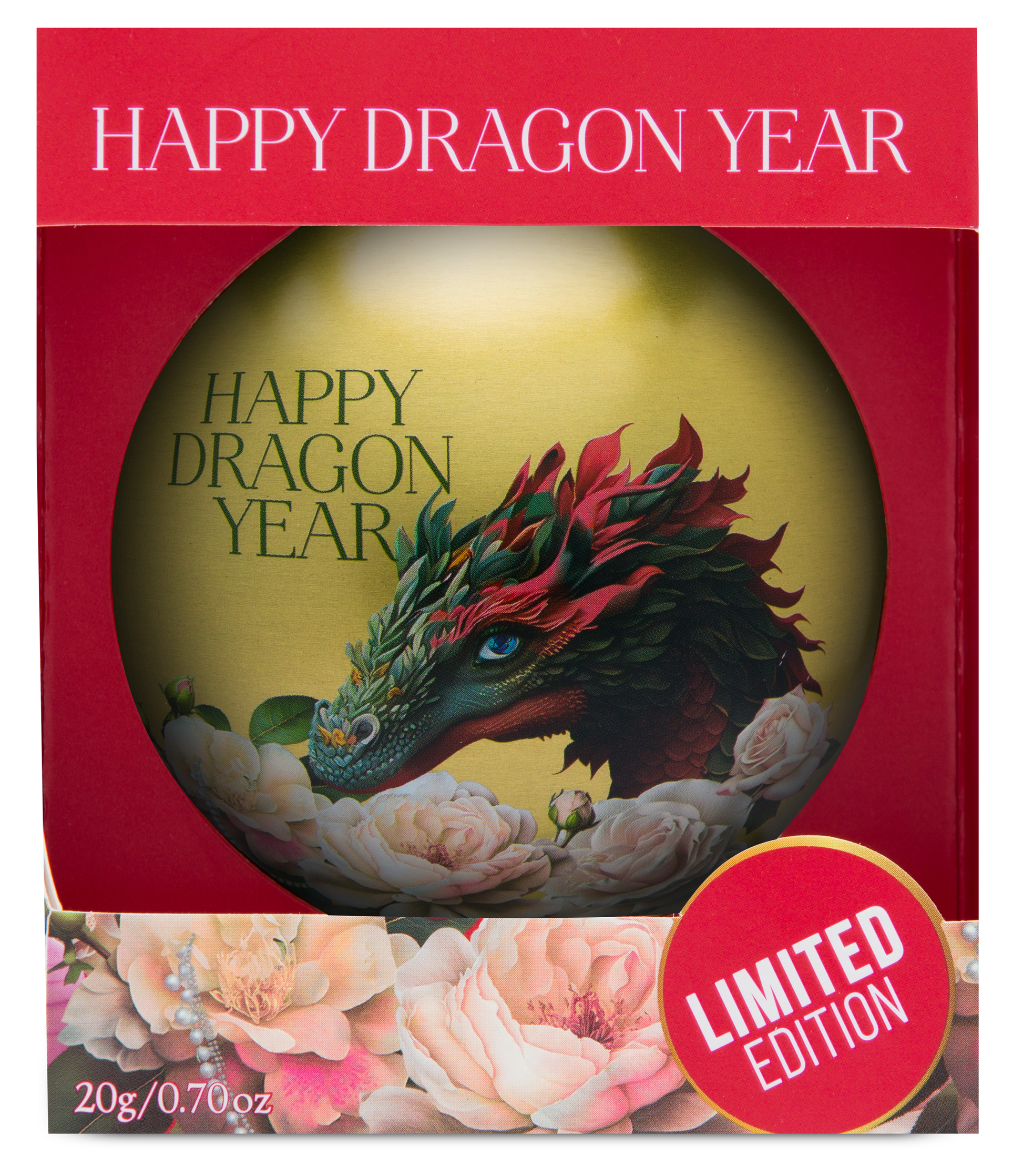 Opakowanie prezentowe Basilur Happy Dragon Year Gold z napisem Limited Edition.