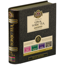 Opakowanie Basilur Gin & Tonic Tea w formie książki z serii Black Edition.