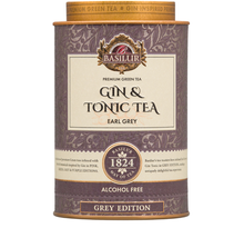 Puszka herbaty Basilur Gin & Tonic Earl Grey 75 g – zielona herbata inspirowana drinkiem gin z tonikiem i bergamotką.
