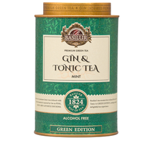 Puszka herbaty Basilur Gin & Tonic Mint 75 g – zielona herbata z miętą inspirowana klasycznym drinkiem.