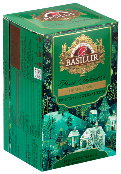 Opakowanie herbaty Basilur Orange Spice z kolekcji Fruit Infusions, 20 kopert.