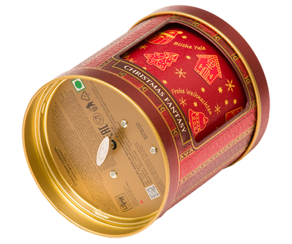 Puszka Basilur Christmas Fantasy – elegancka karuzela świąteczna z napisem Christmas Fantasy.