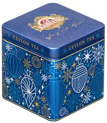 Herbata Basilur Gift of Cheer w metalowej puszce w kolorze granatu, świąteczna edycja.