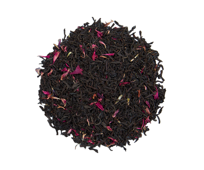 Czarna herbata Basilur Gift of Love z płatkami kwiatów, aromatyczna mieszanka.