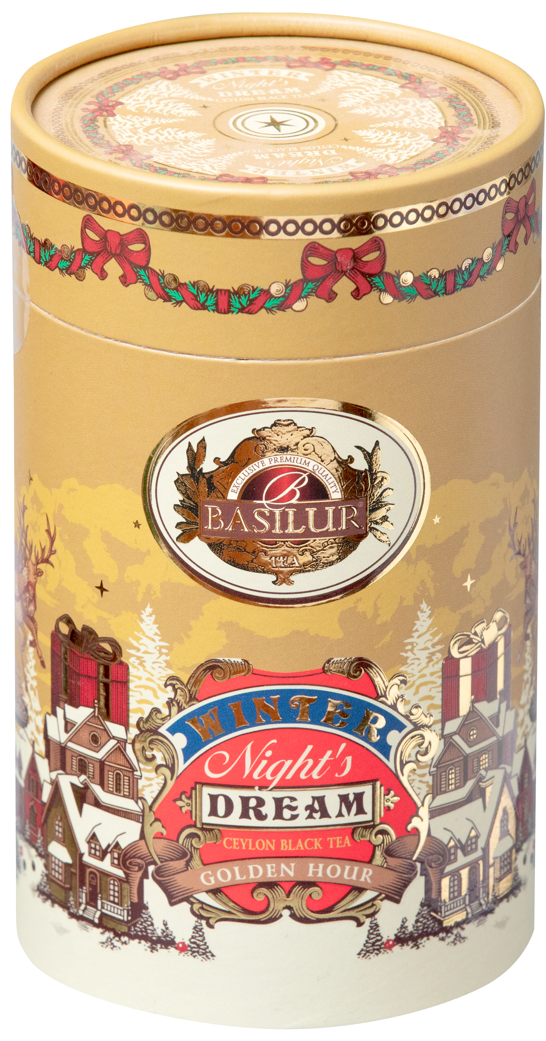 Susz czarnej herbaty cejlońskiej Basilur Golden Hour w naturalnej formie.