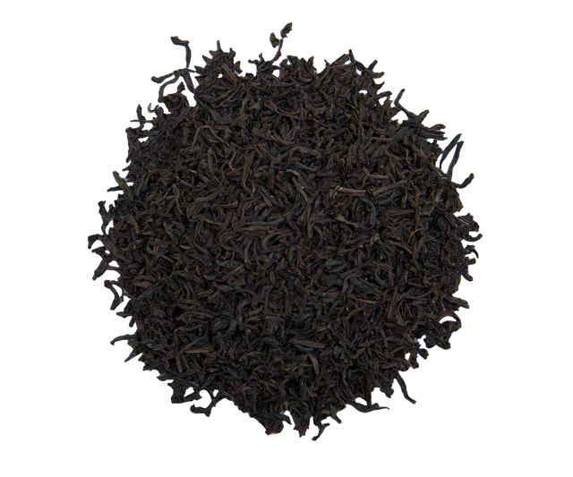 Torebka uzupełniająca Basilur Golden Hour z motywem świątecznym i gałązkami sosny.