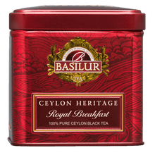 Front czerwonej puszki Basilur Royal Breakfast z kolekcji Ceylon Heritage