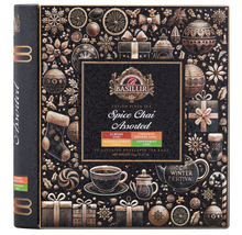 Przód opakowania Basilur Spice Chai – zestaw czarnych herbat cejlońskich o korzennych aromatach.