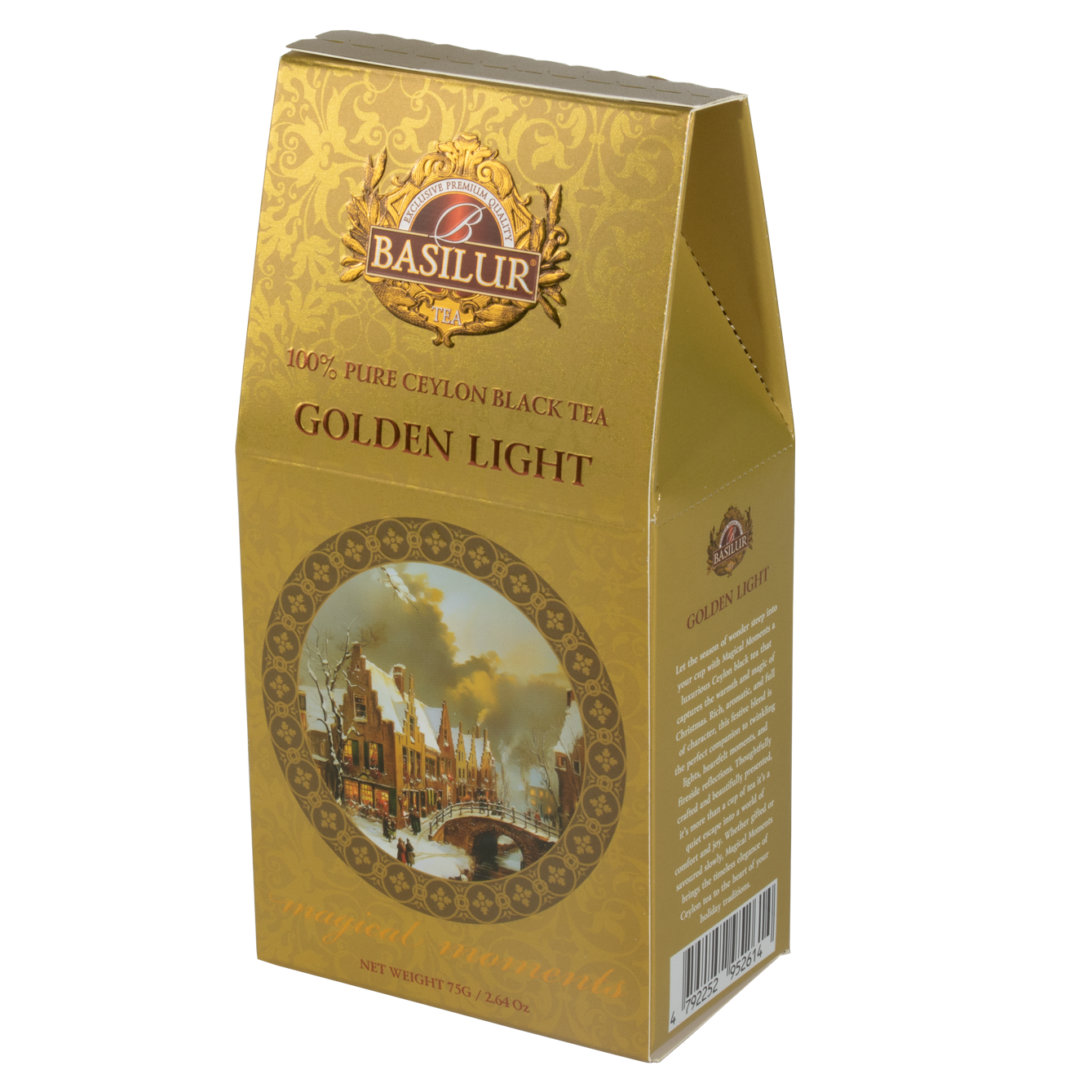 Opakowanie Basilur Golden Light – elegancka herbata czarna 100% Ceylon.