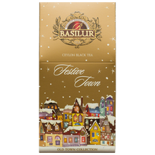 Basilur Festive Town, cejlońska czarna herbata z toffee w dekoracyjnym świątecznym opakowaniu.