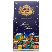 Herbata czarna Basilur Snowy Town 75 g w granatowym opakowaniu z kolekcji Old Town Collection.