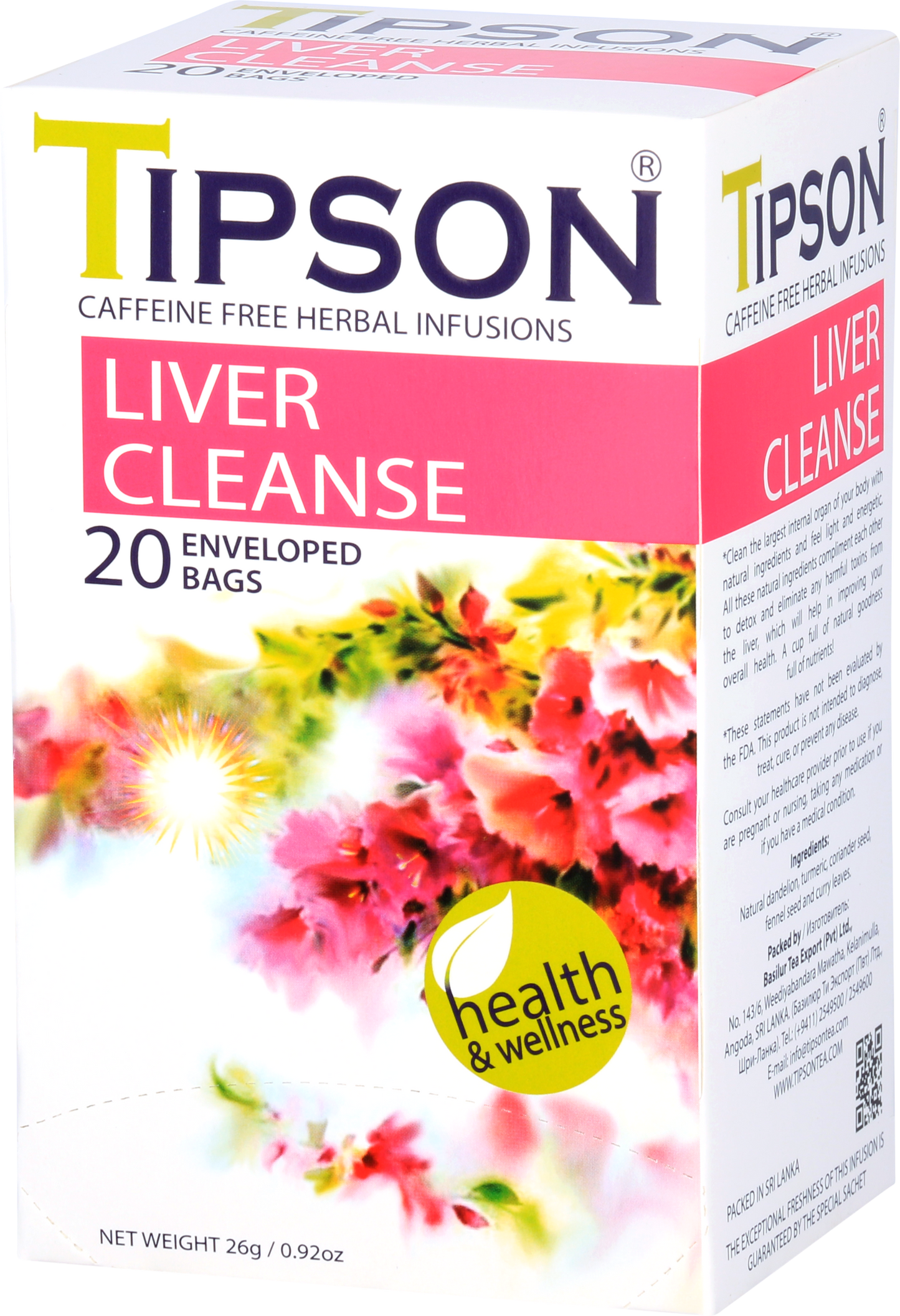 Herbata ziołowa Tipson Liver Cleanse wspierająca naturalne oczyszczanie wątroby.