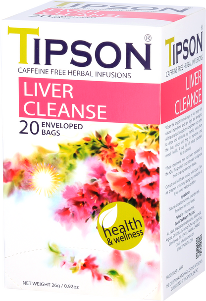 Herbata ziołowa Tipson Liver Cleanse wspierająca naturalne oczyszczanie wątroby.