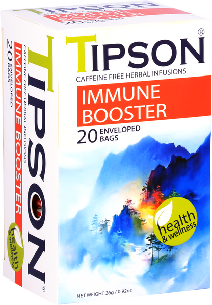 Opakowanie herbaty Tipson Immune Booster – naturalne wsparcie dla układu immunologicznego.